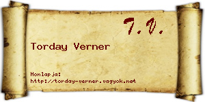 Torday Verner névjegykártya